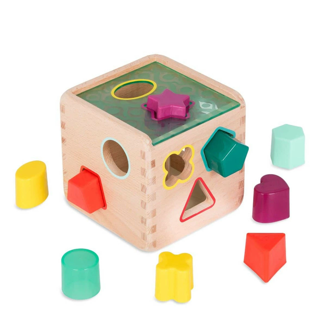 B. Wonder Cube Wooden Shape Sorter 2 B. Wonder Cube Wooden Shape Sorter - Image 2