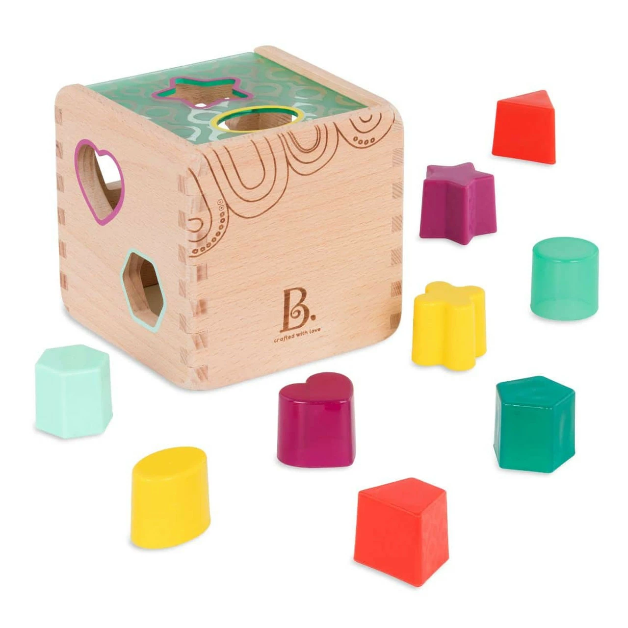 B. Wonder Cube Wooden Shape Sorter 3 B. Wonder Cube Wooden Shape Sorter - Image 3
