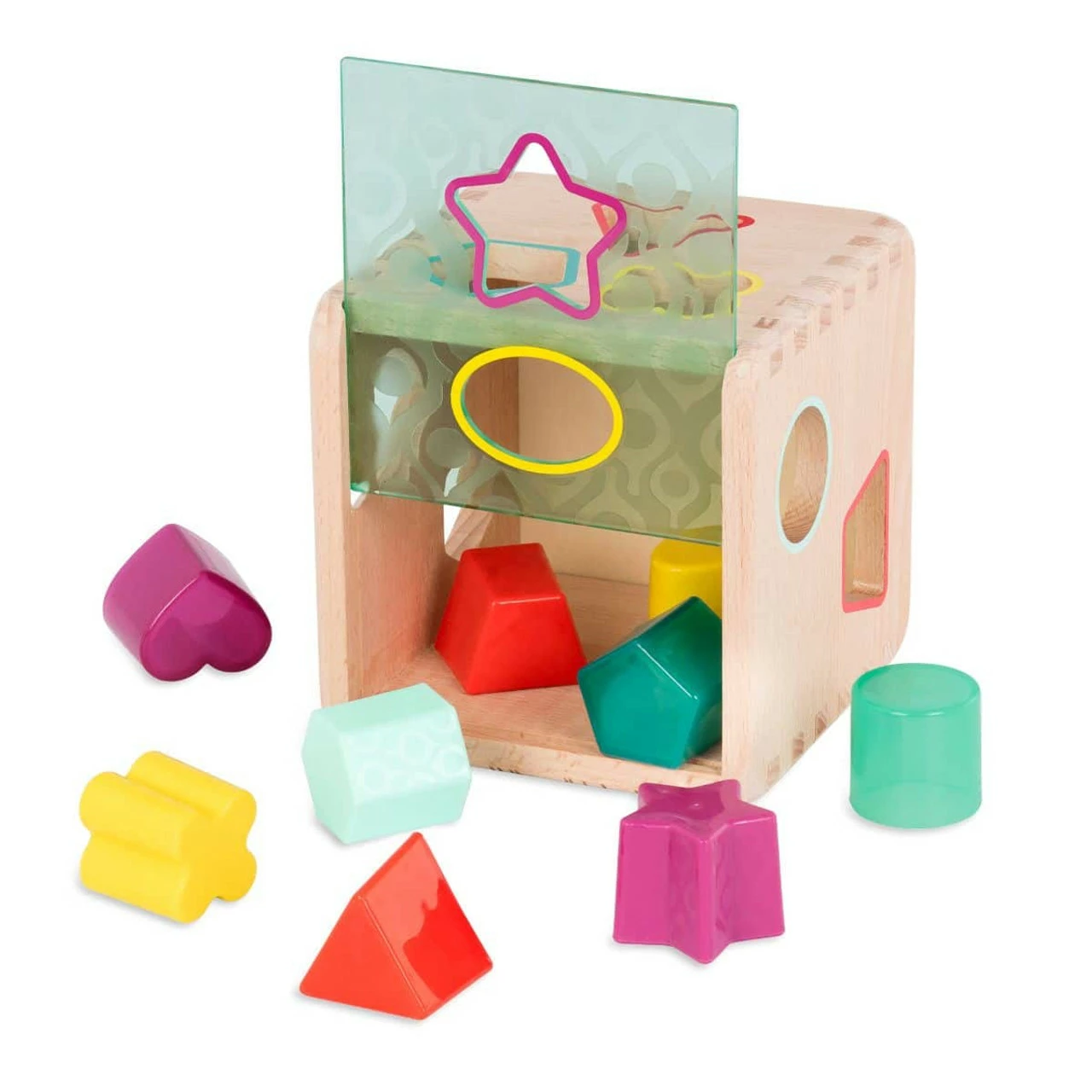 B. Wonder Cube Wooden Shape Sorter 1 B. Wonder Cube Wooden Shape Sorter