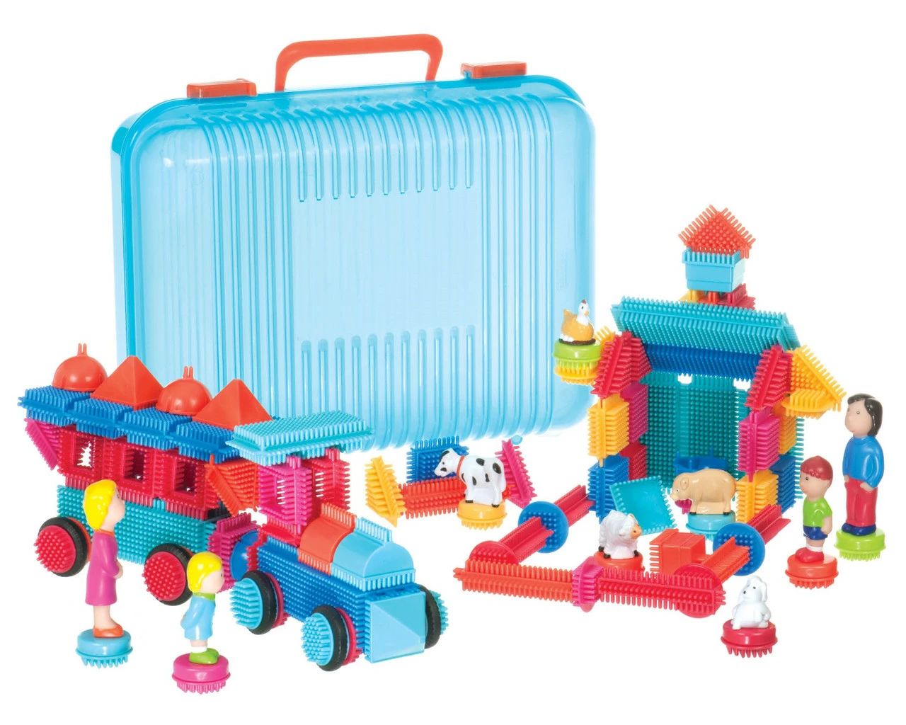 B. 113Pcs Deluxe Builder Bristle Blocks In Case 1 B. 113Pcs Deluxe Builder Bristle Blocks In Case