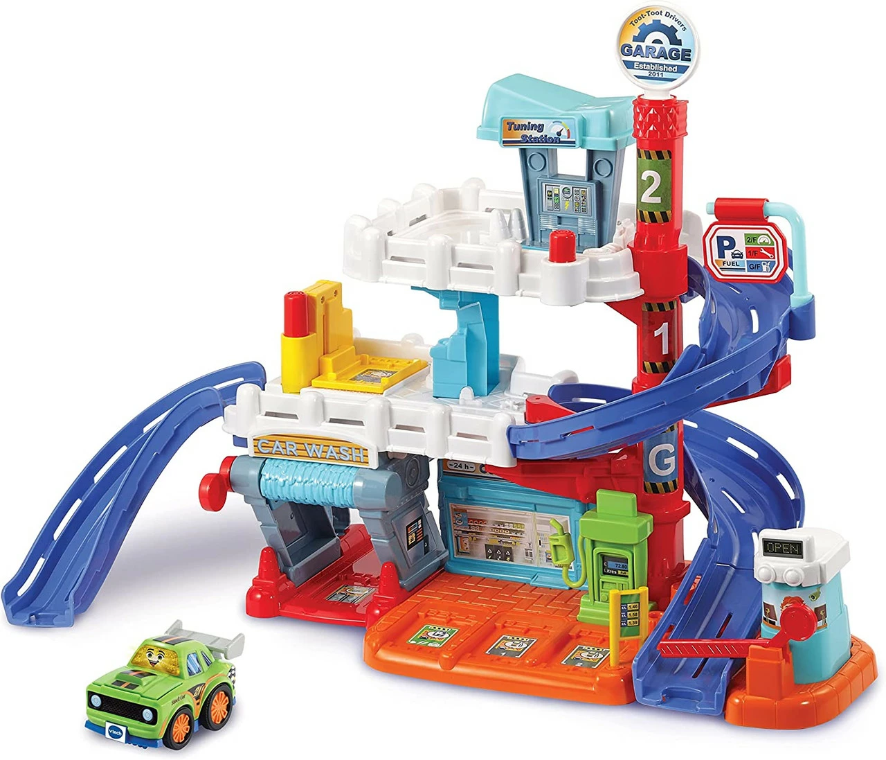 VTech Toot Drivers Fix & Fuel Garage, Multicolour 2 VTech Toot Drivers Fix & Fuel Garage, Multicolour - Image 2