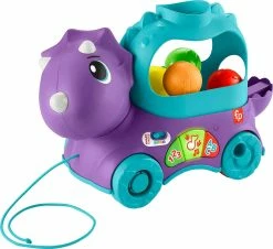 Fisher-Price Poppin Triceratops Interactive Ball Popper Pull Toy